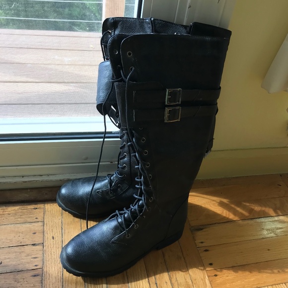 Shoes - 7.5M Women's Brand New Black Leather Riding Boots